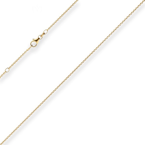 1.5mm Rund-Ankerkette aus 750 Gelbgold 45cm mit Zwischenöse