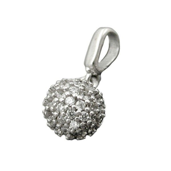 Kleiner Anhänger Kugel mit Zirkonia 925 Silber