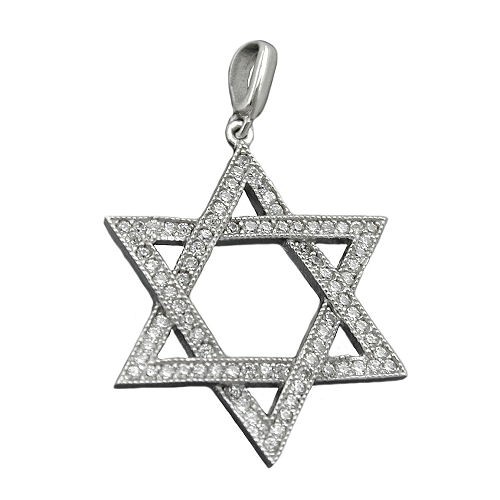 Anhänger David-Stern mit Zirkonia 925 Silber