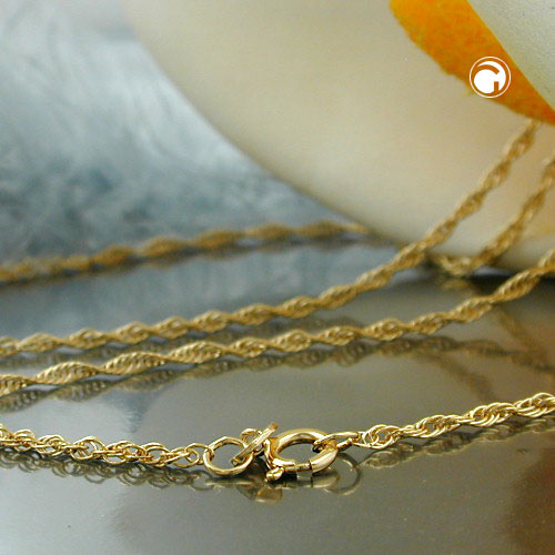 1,6mm Ankerkette gedreht 585 Gelbgold 45cm