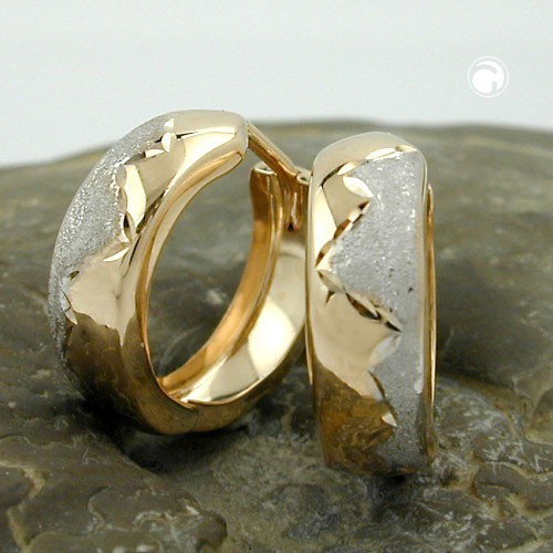 Creolen 15x5mm Zickzack Muster 375 Gold