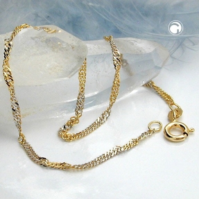 Gelbgold Schön 14k 1mm Singapur-Kette