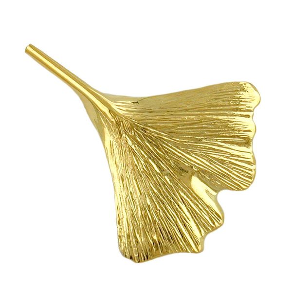 Brosche 30mm Ginkgoblatt 9Kt GOLD