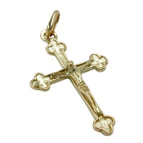 Anhänger Kreuz mit Jesus 14Kt 585 Gold Gelbgold Kettenanhänger Halsschmuck