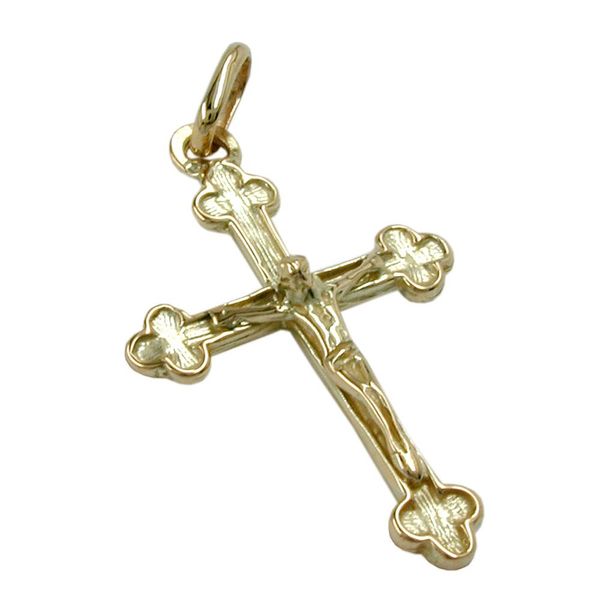 Anhänger Kreuz mit Jesus 14Kt Gold