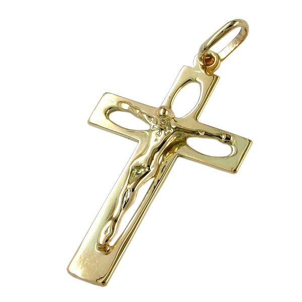 Anhänger Kreuz mit Jesus 14Kt 585 Gold