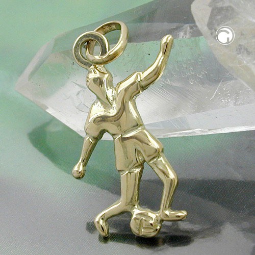 Anhänger Fußballer mit Ball 14Kt GOLD