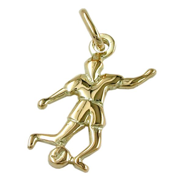 Anhänger Fußballer mit Ball 14Kt GOLD