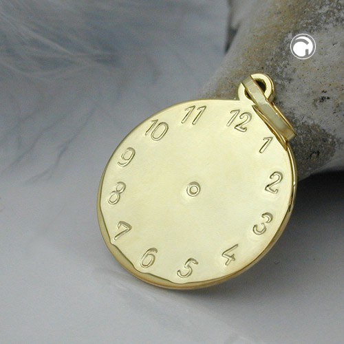 Anhänger Uhr Geburtsanhänger 9Kt GOLD
