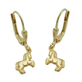 Ohrschmuck Ohrringe Brisur Pferd 375 Gelbgold Goldschmuck NEU Kinderschmuck