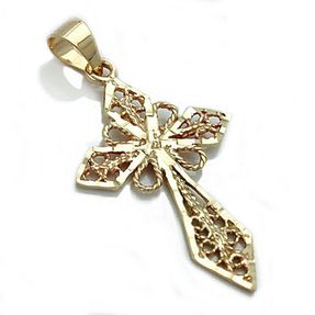 Anhänger Kreuz aus echtem 375 Gold Gelbgold diamantiert Goldkreuz Goldanhänger