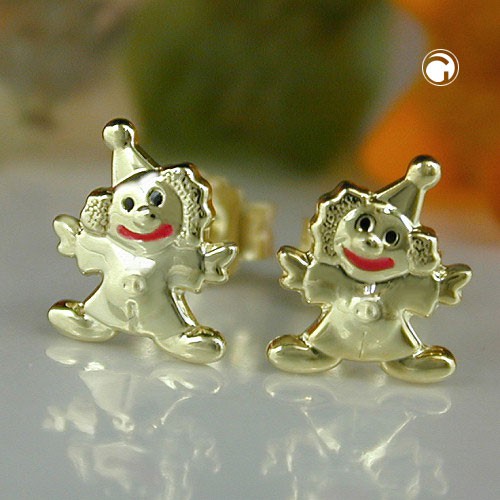 Stecker Clown Harlekin 9Kt GOLD