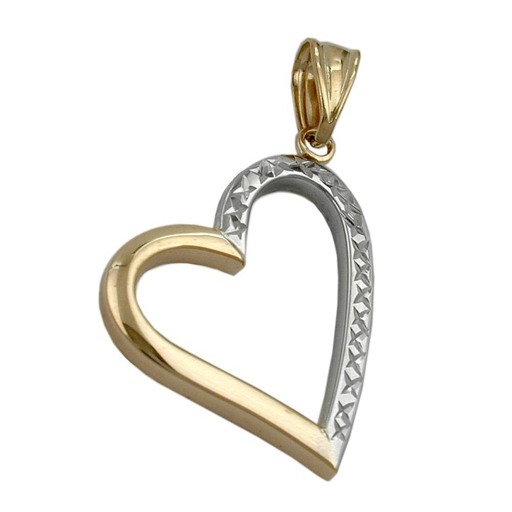 Anhänger Herz offen bicolor 9Kt GOLD