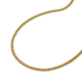 1mm Kette Collier Panzerkette aus 375 Gold Gelbgold 45cm Flachpanzerkette