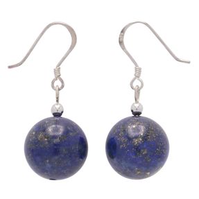 Ohrringe Ohrhänger aus echtem Lapis-Lazuli & 925 Silber blau dunkelblau Damen