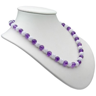 Collier aus Amethyst und Bergkristall 925 Silber