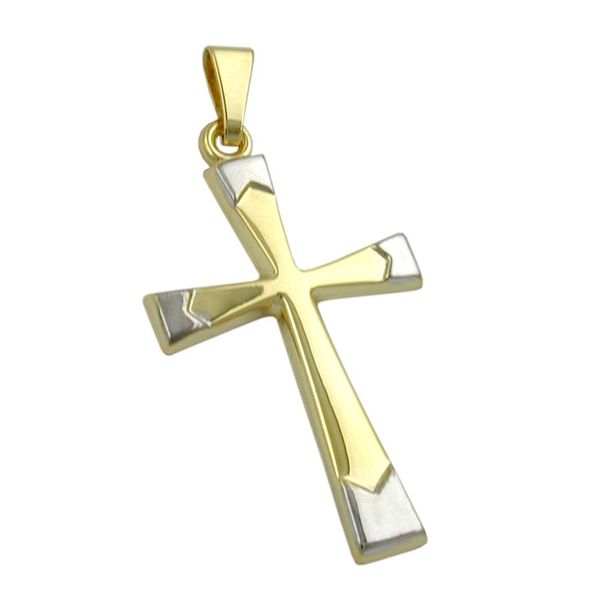 Anhänger-Kreuz-bicolor-9Kt-Gold