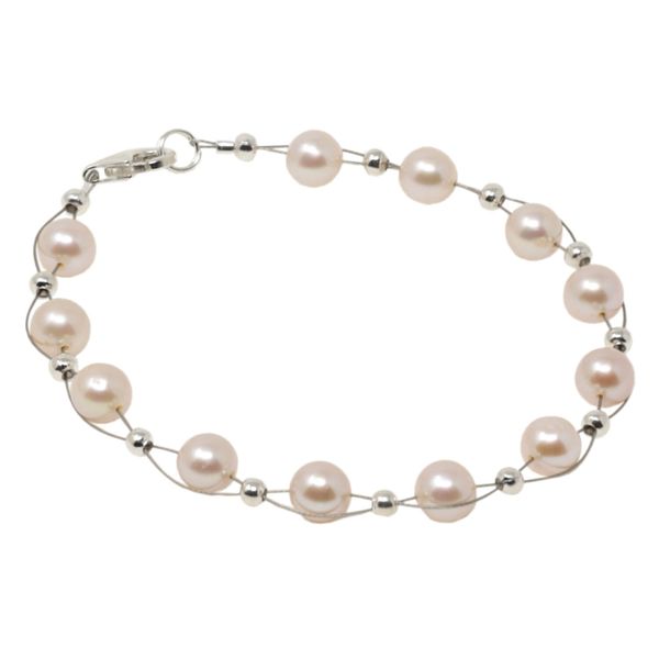 Armband aus Perlen creme-rosa