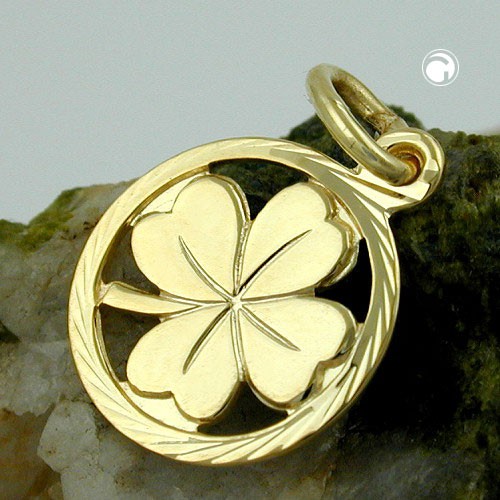 Anhänger Kleeblatt aus 375 Gold