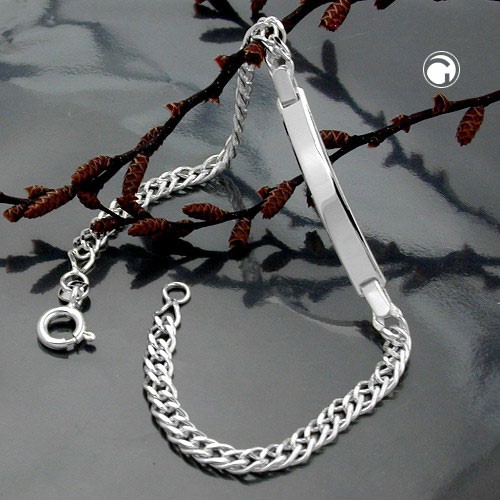 Doppelpanzer Schildband 925 Silber 19cm Unisex