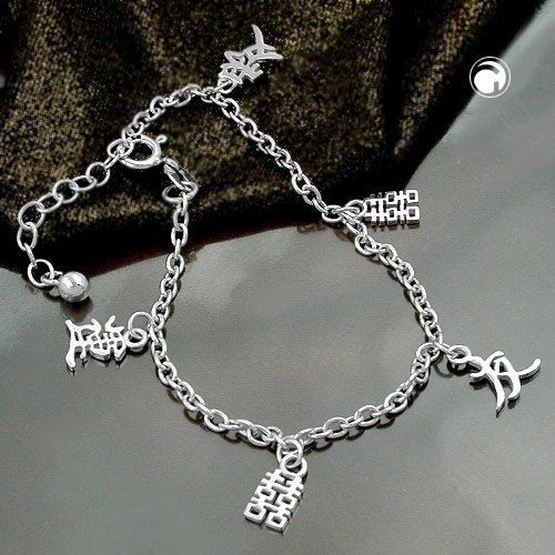 Armband chinesische Zeichen Silber 925 16cm