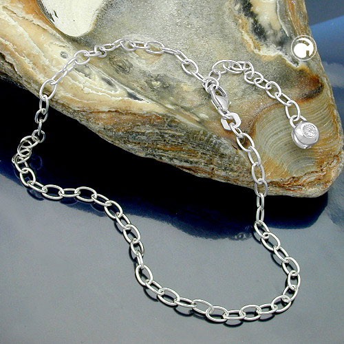 Fußkette Y-Kette mit Zirkonia Silber 925 25cm