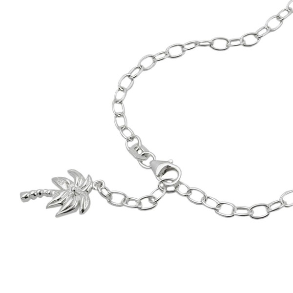 Palme Fußkette echtes 925 Silber 25cm