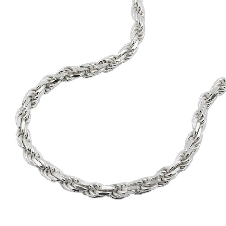 Kordel Kette aus 925 Silber diamantiert 40cm