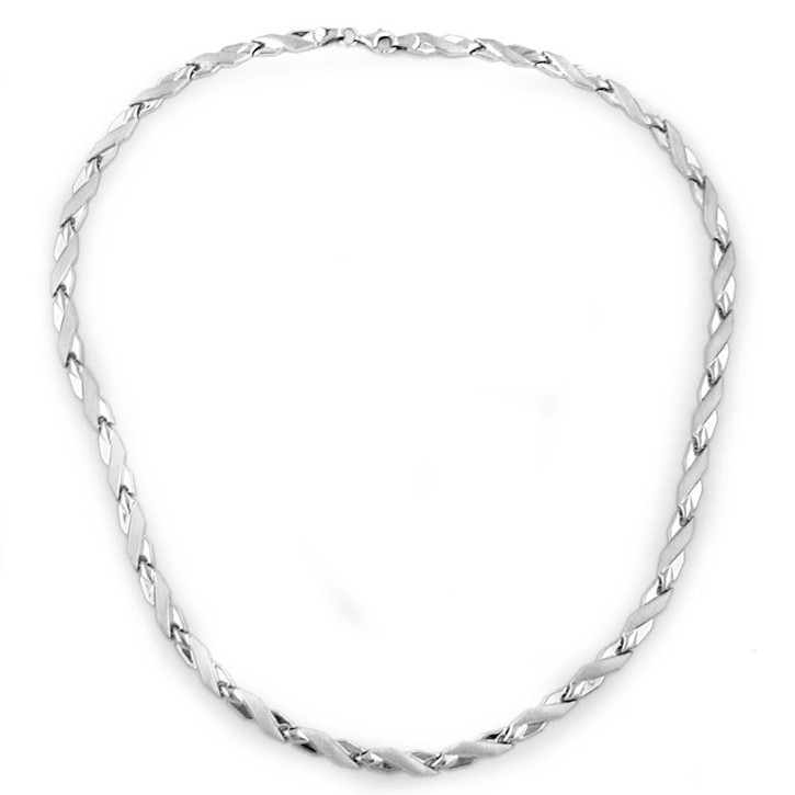 Collierkette matt glänzend 925 Silber 43cm