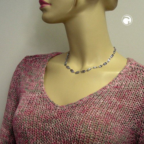 Collier Kette matt glänzend 925 Silber 43,5cm
