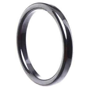 Dünner Ring aus Hämatit 3mm flach grau dunkelgrau schmal schlicht Steinring