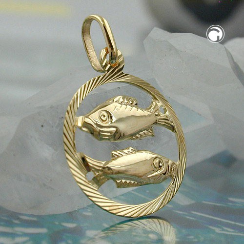 Anhänger Sternzeichen Fische 375 Gelbgold