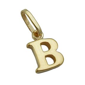 Anhänger Einhänger &#039; B &#039; Goldbuchstabe Buchstabe aus 375 Gold Gelbgold Unisex