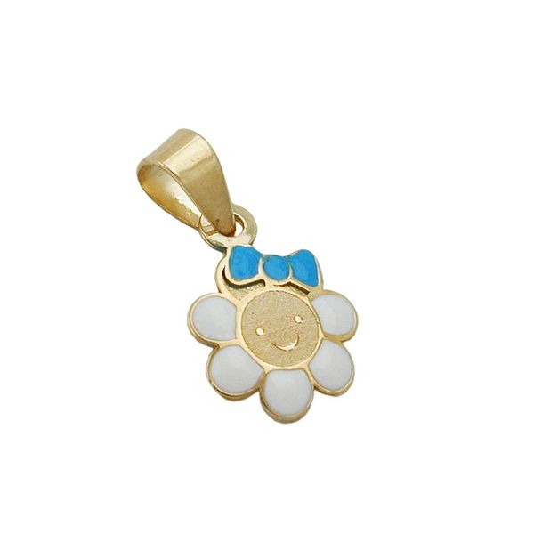 Anhänger Blume mit Gesicht 375 Gold Kinder