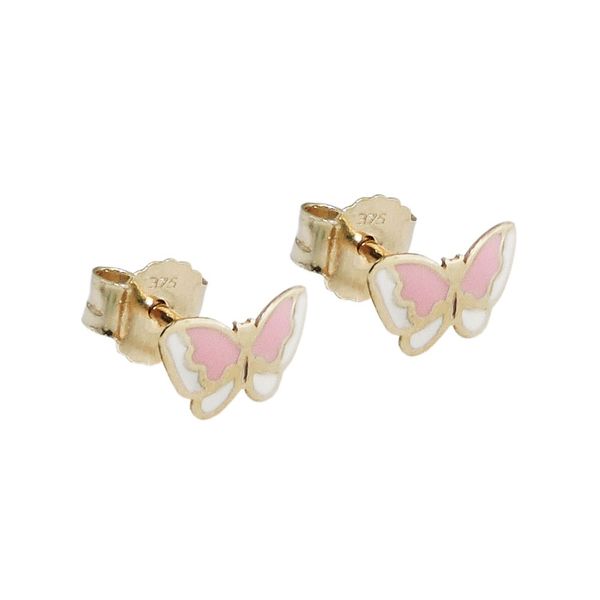 Ohrstecker Schmetterling rosa 375 Gold Kinder