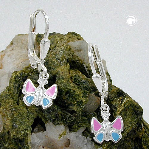Ohrhänger Schmetterling pink blau 925 Silber