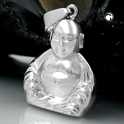 Buddha Anhänger aus 925 Silber rhodiniert