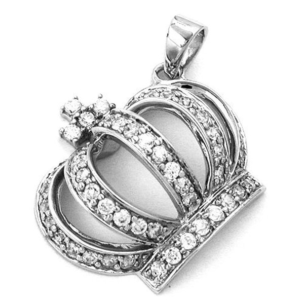 Krone mit Strass Anhänger aus 925 Silber
