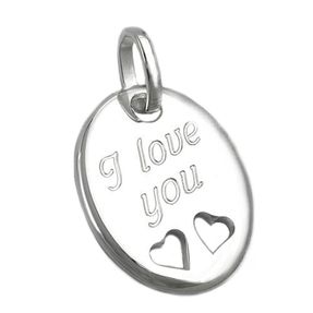 I love you - Anhänger Kettenanhänger echtes 925 Silber Sterlingsilber Damen