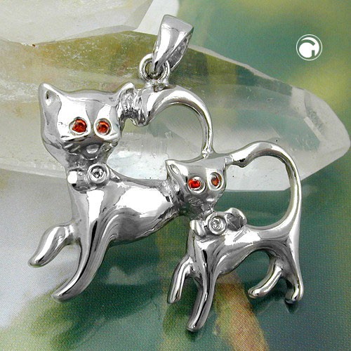 Anhänger zwei Katzen echtes 925 Silber