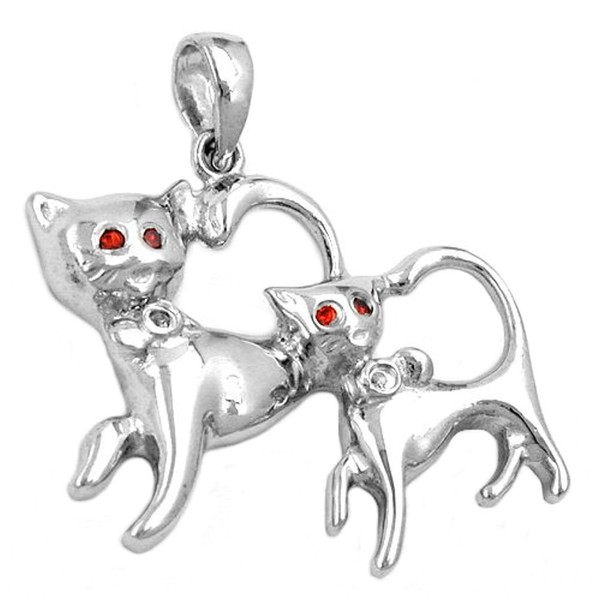 Anhänger zwei Katzen echtes 925 Silber