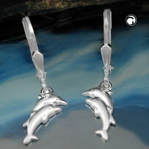 Ohrhänger Brisur Delfinpaar 925 Silber