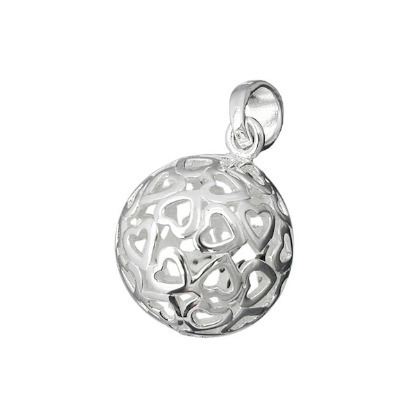 Kugel aus Herzen Anhänger 925 Silber filigran