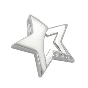 Stern mit Zirkonia - Anhänger aus echtem 925 Silber Silberanhänger Damen