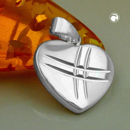 Herz Anhänger aus 925 Silber matt-glänzend