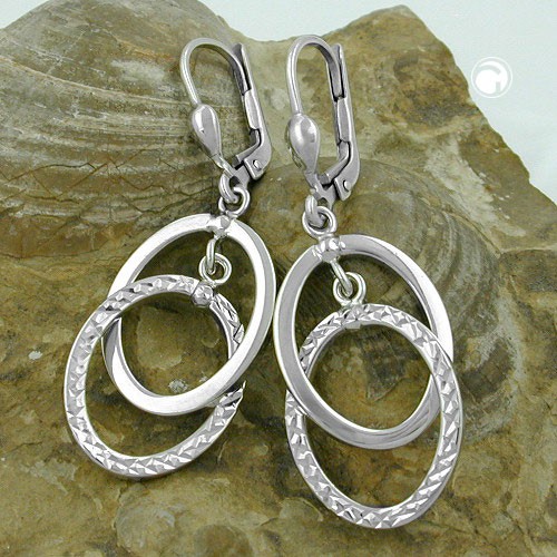 Ohrhänger zwei ovale Ringe 925 Silber