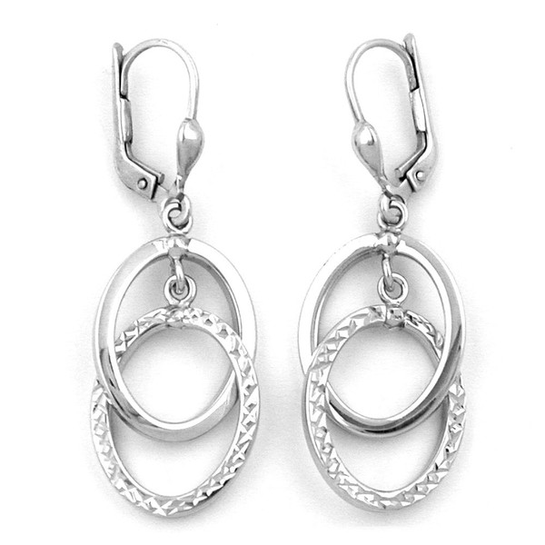 Ohrhänger zwei ovale Ringe 925 Silber