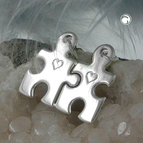 Puzzle Anhänger zum Teilen 925 Silber