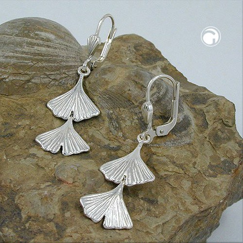 Ohrringe Brisur Ginkgo-Blatt 925 Silber