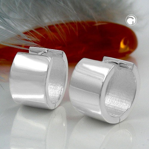Breite Creolen echtes 925 Silber glänzend Unisex
